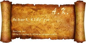 Ackert Klára névjegykártya