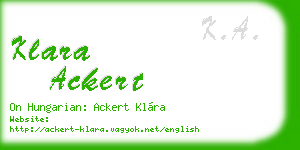 klara ackert business card
